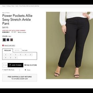 Allie Black ankle work pant